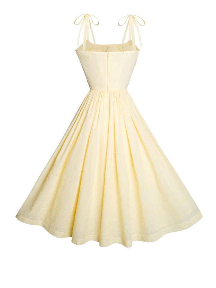MTO - Kelly Dress "Dotted Swiss" Pale Yellow