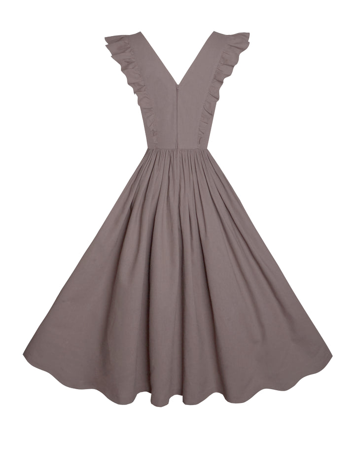 MTO - Lorraine Dress in Fawn Taupe Linen