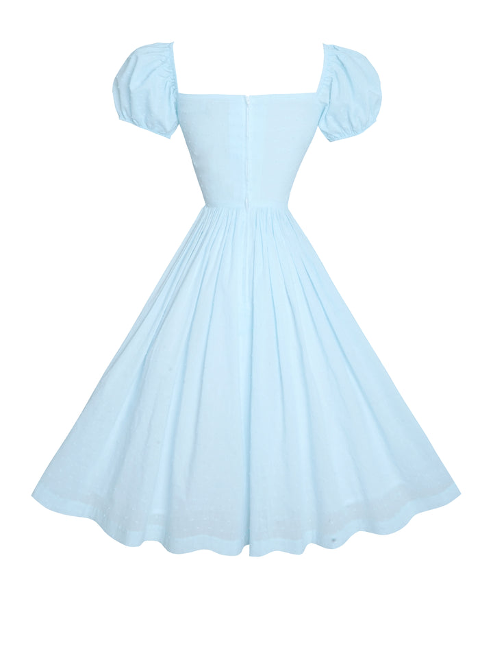 MTO - Valentina Dress in Baby Blue "Dotted Swiss"