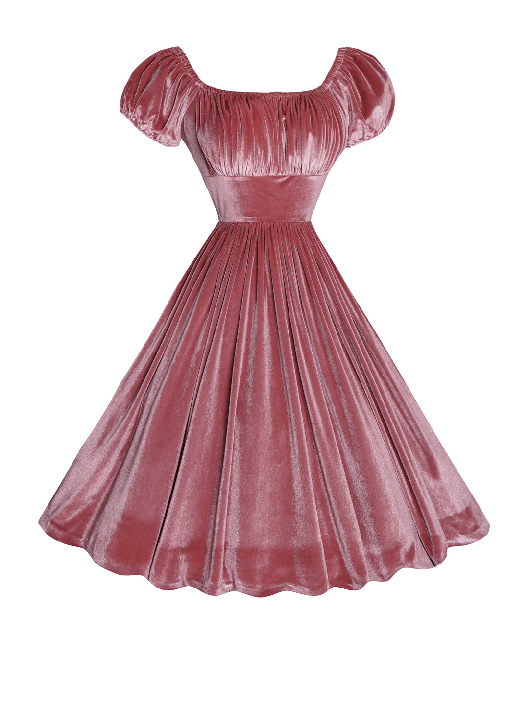 MTO - Loretta Dress in Blush Pink Velvet