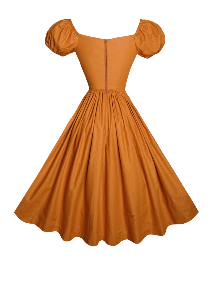 MTO - Loretta Dress in Terra Cotta Brown Cotton