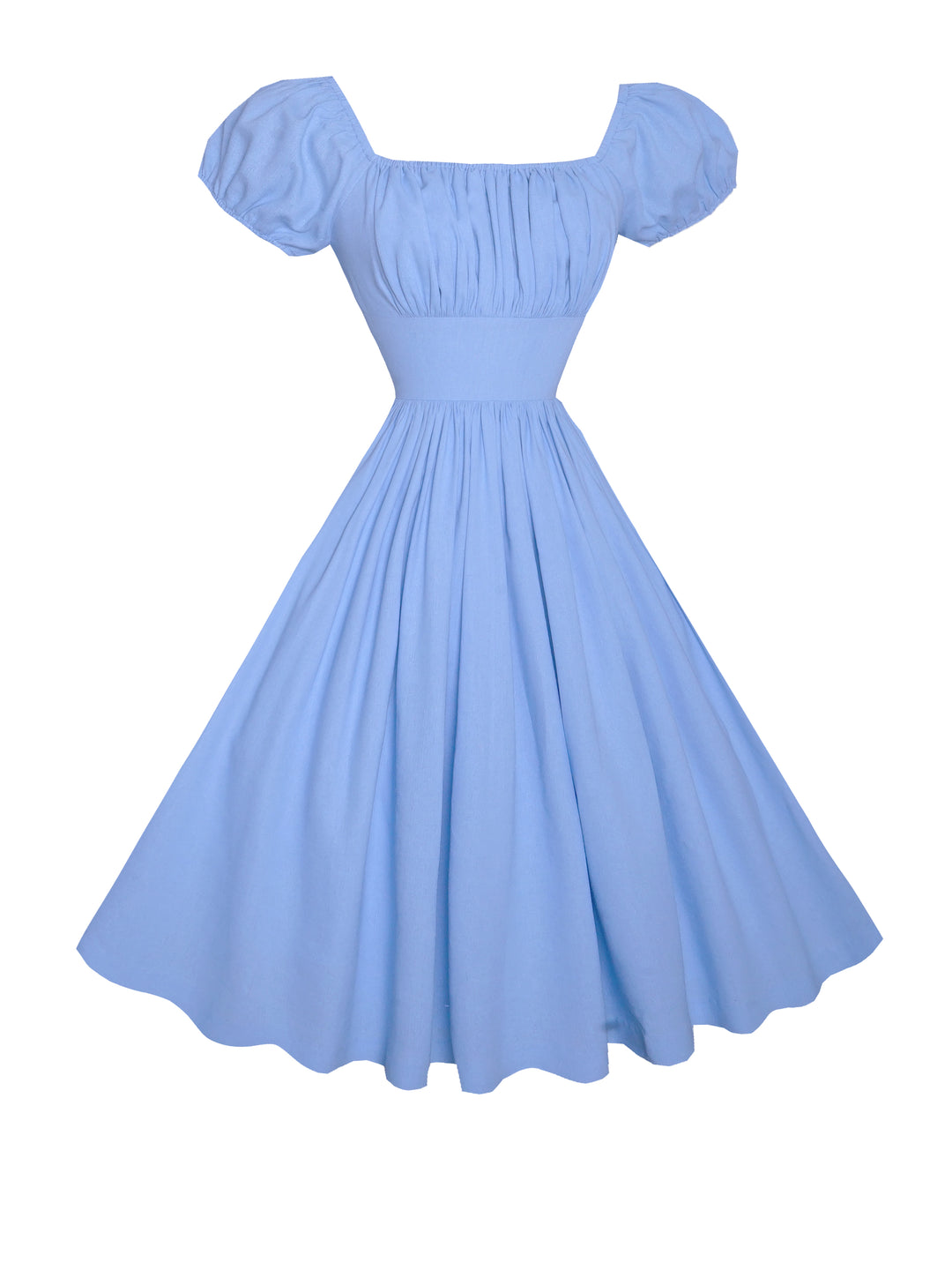 MTO - Loretta Dress in Powder Blue Linen