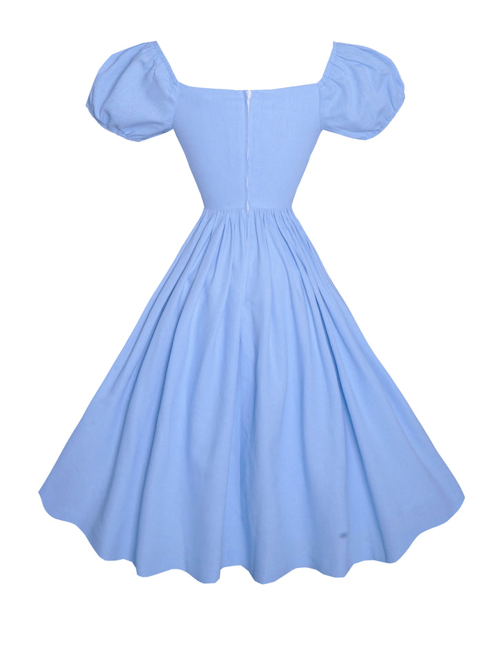 MTO - Loretta Dress in Powder Blue Linen