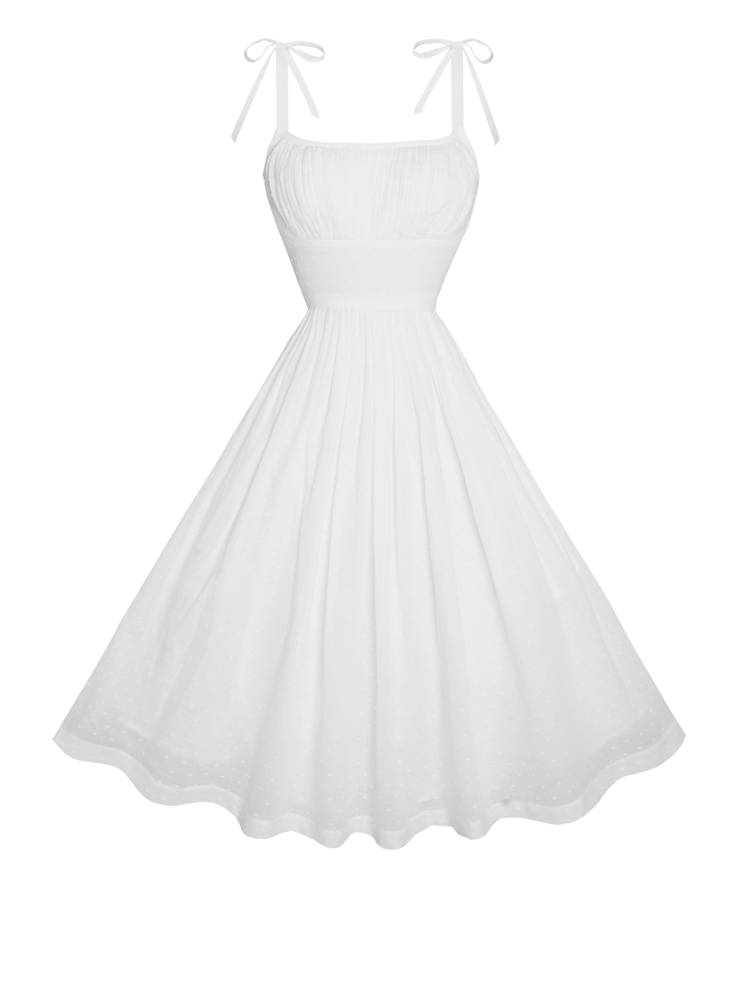 Kelly Tie Strap Dress | Vintage Summer Dress, Gathered Bust, Full Skirt with Pockets
