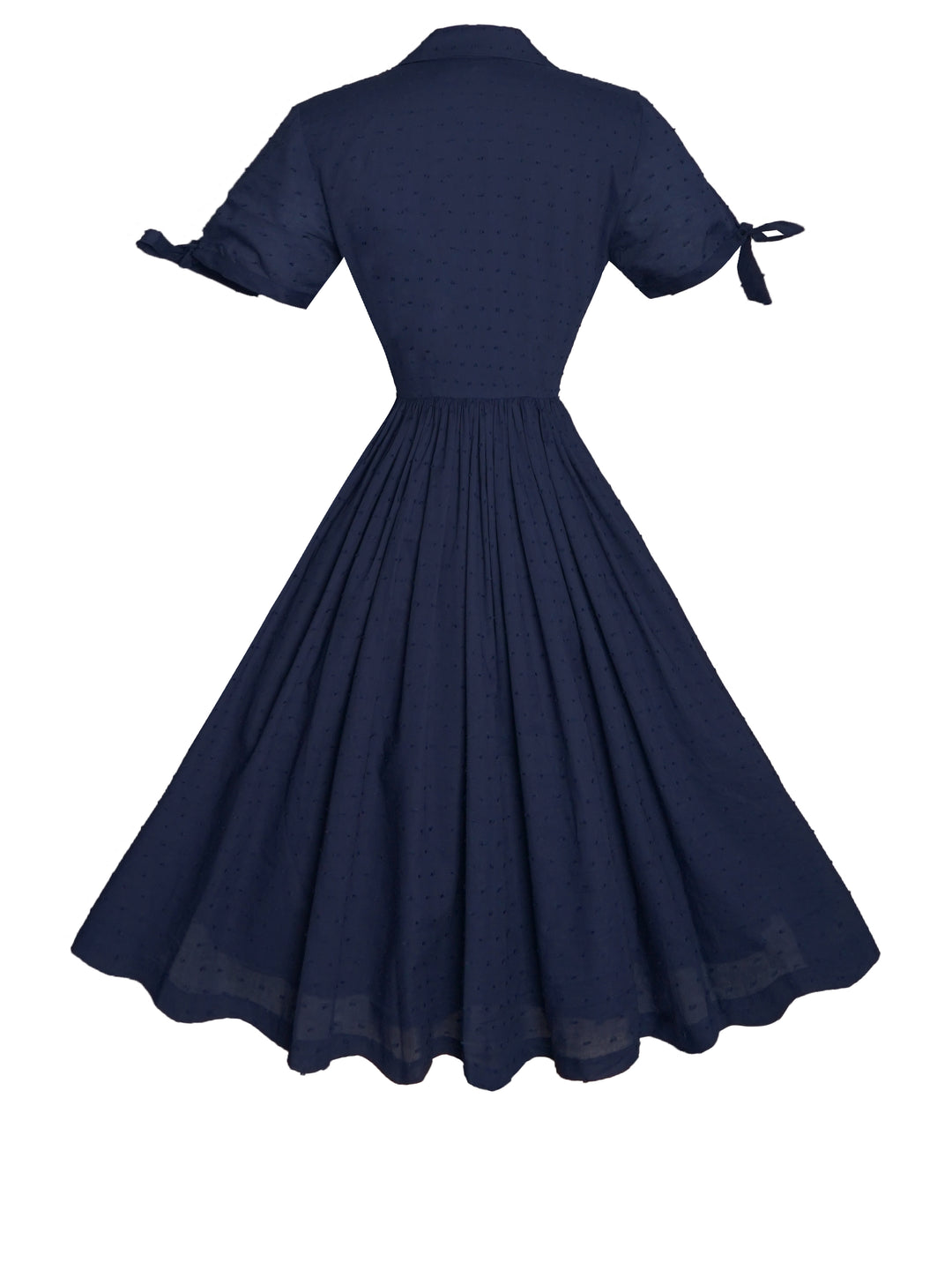 MTO - Trudie Dress in Navy Blue "Dotted Swiss"