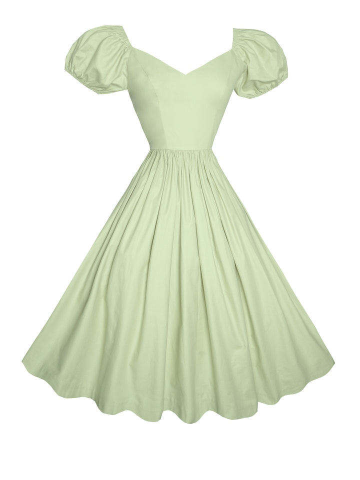 MTO - Margaret Dress in Melon Green Cotton
