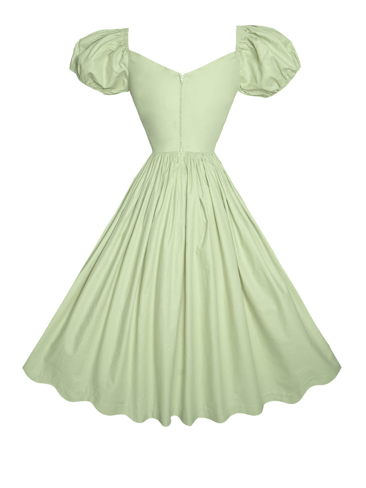 MTO - Margaret Dress in Melon Green Cotton