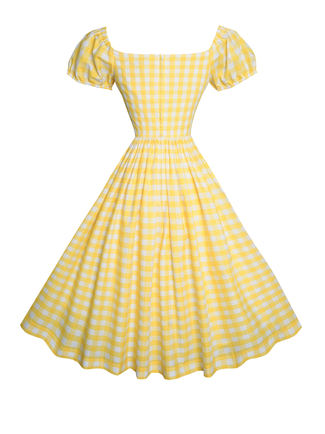 MTO - Loretta Dress Yellow Gingham - Large Checks