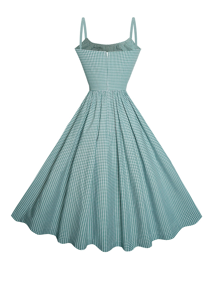 MTO - Grace Dress Pine Green Gingham - Small Checks