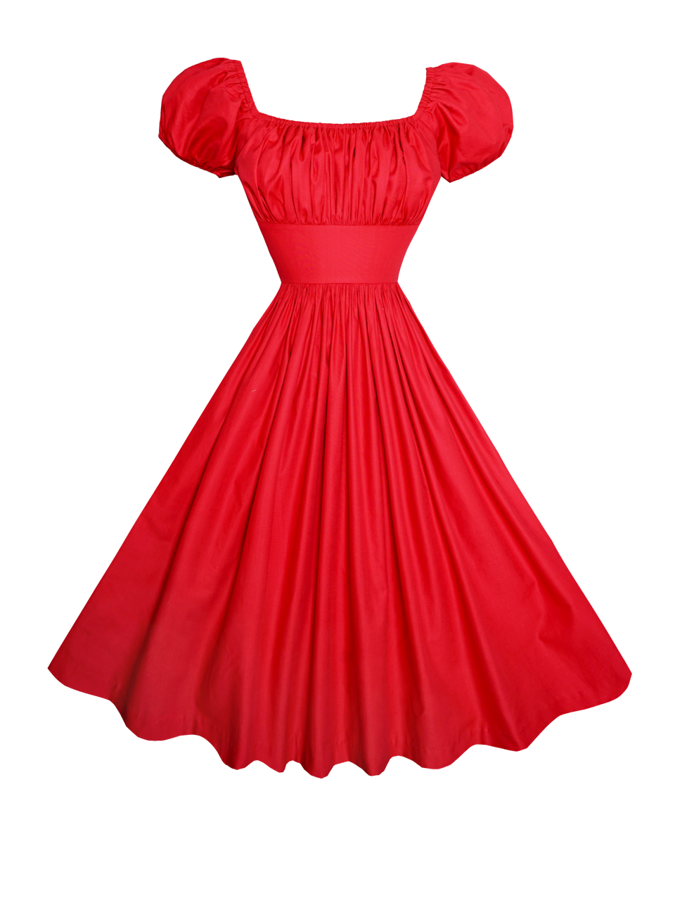 RTS - M - Loretta Dress Cardinal Red Cotton
