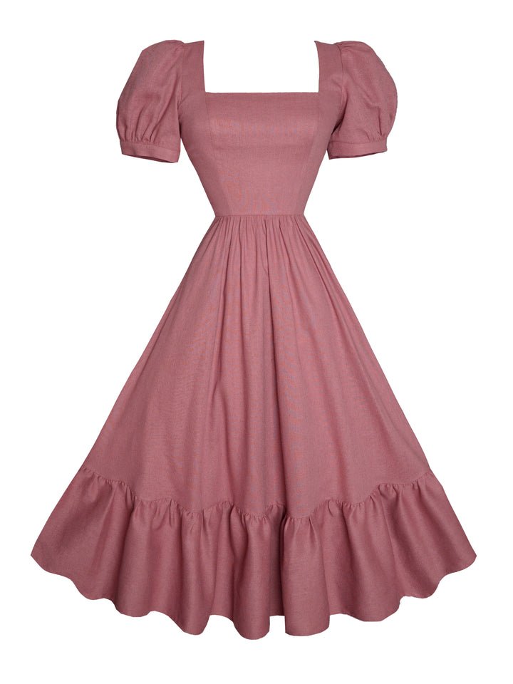 MTO - Isadora Dress in Antique Rose Linen