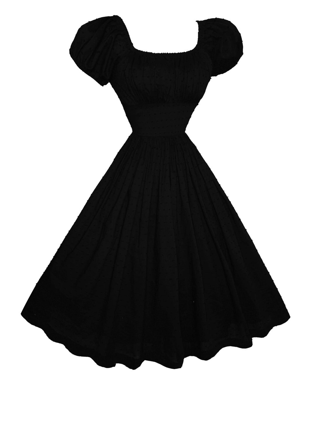 MTO - Loretta Dress in Black "Dotted Swiss"