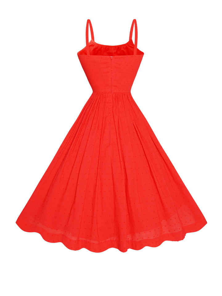 MTO - Grace Dress in Red "Dotted Swiss"