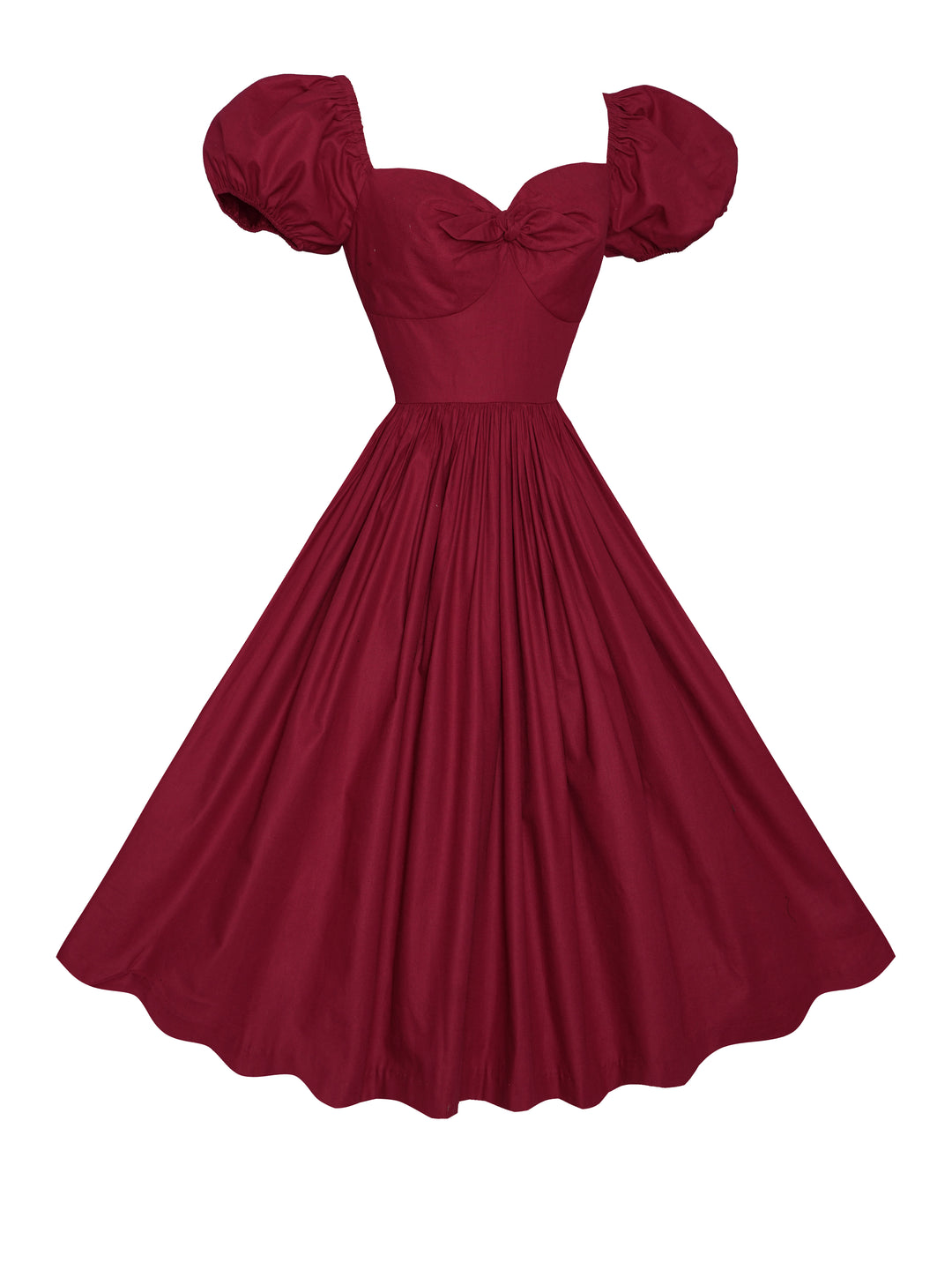MTO - Dottie Dress in Burgundy Cotton