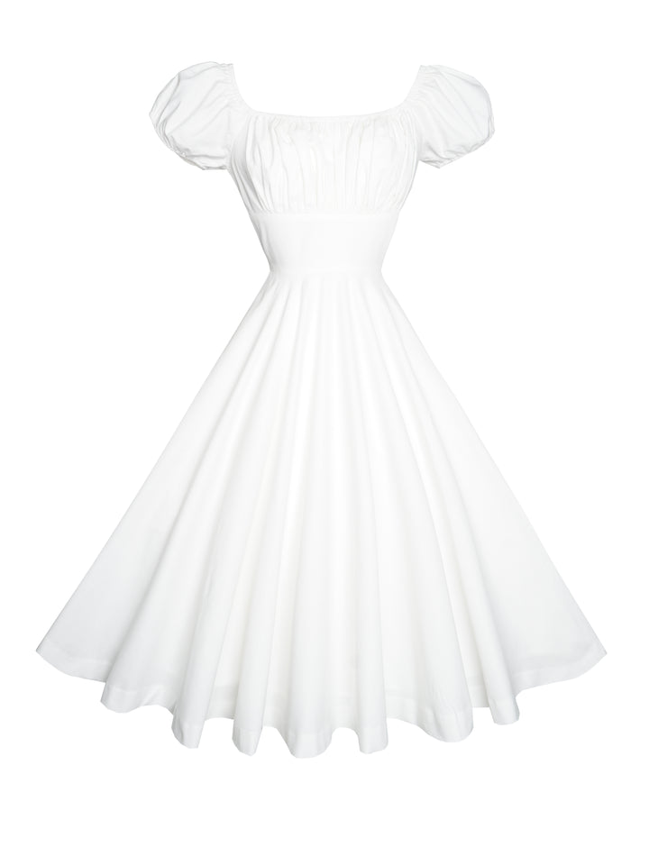 MTO - Loretta Dress in White Cotton
