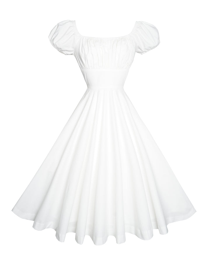 MTO - Robe Loretta en coton blanc