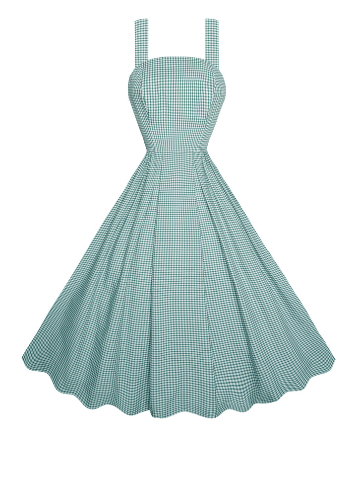 MTO - Lana Dress Pine Green Gingham - Small Checks