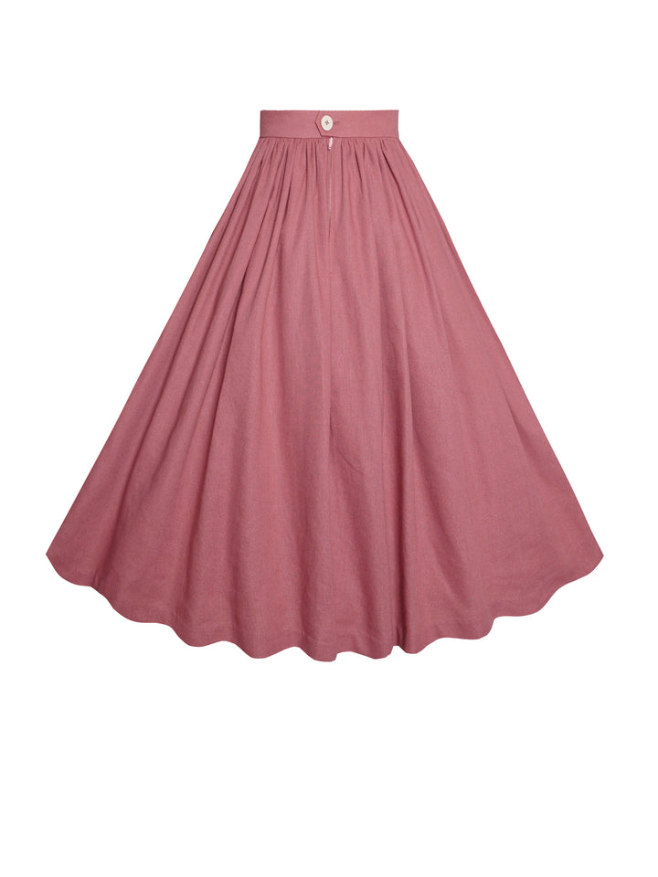 MTO - Lola Skirt in Antique Rose Linen