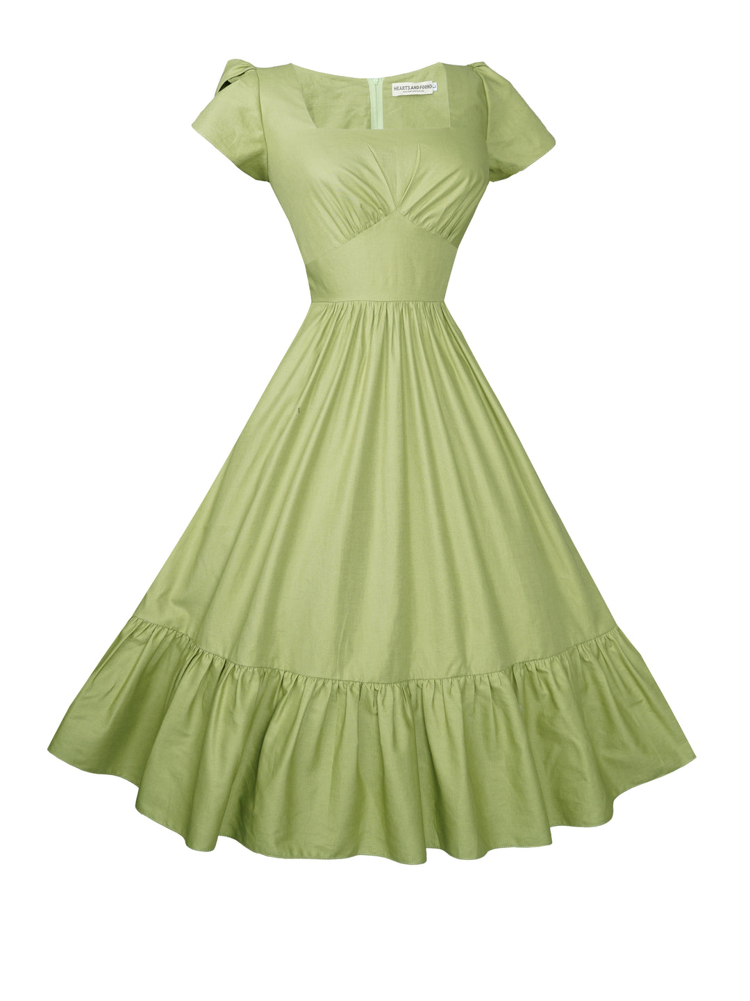 MTO - Ava Dress in Matcha Green Cotton