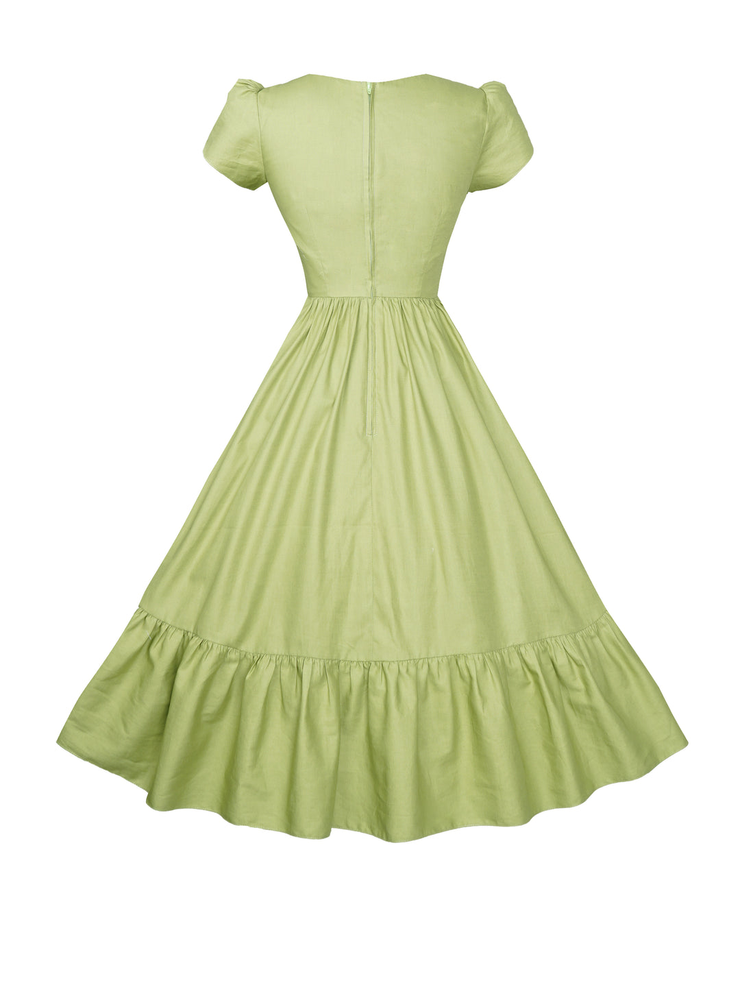 MTO - Ava Dress in Matcha Green Cotton