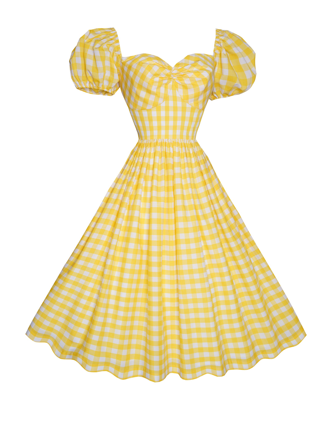 MTO - Valentina Dress in Yellow Gingham - Large Checks