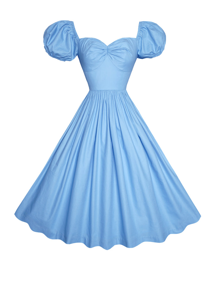 MTO - Valentina Dress in Cinderella Blue Cotton