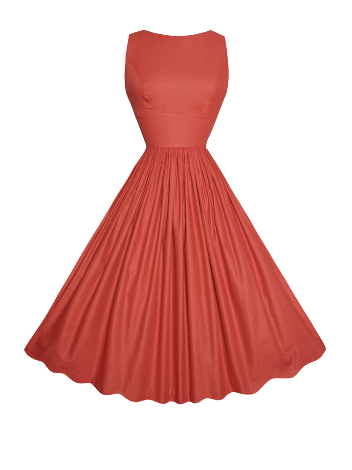 MTO - Madeline Dress Rustic Red Cotton