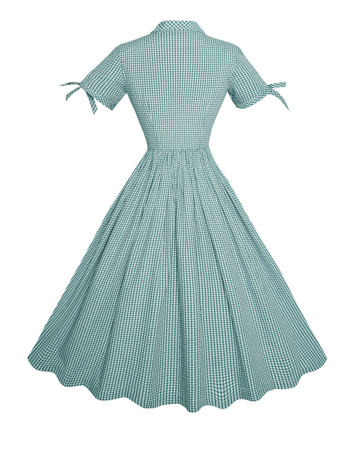 MTO - Trudie Dress in Pine Green Gingham - Small Checks