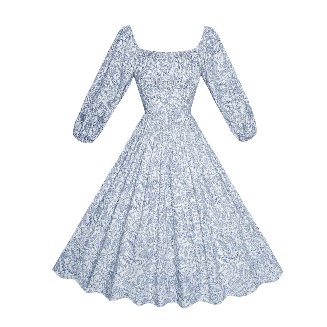 MTO - Sydney Dress in Navy "French Countryside" Toile