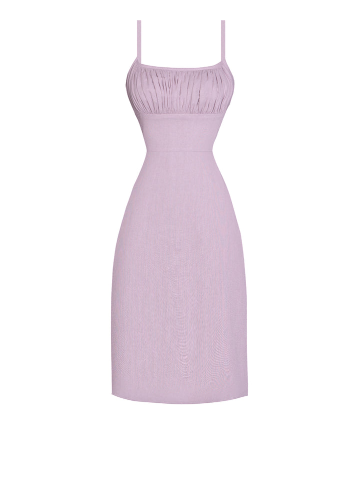 MTO - Bettie Dress in Lilac Purple Linen