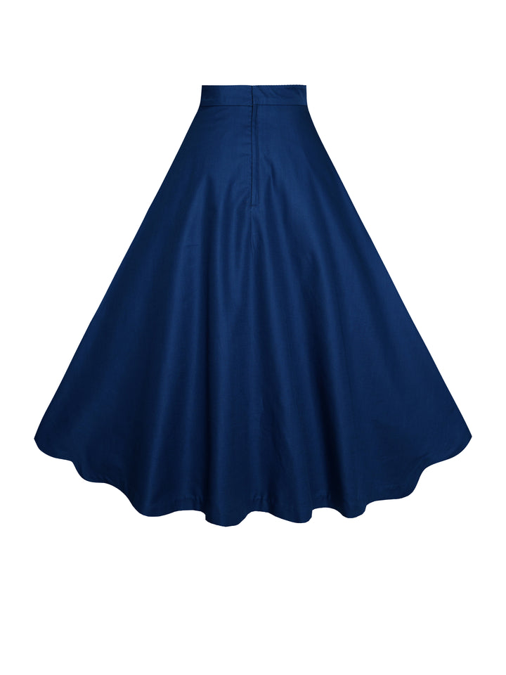 MTO - Lilian Skirt in Indigo Blue Linen