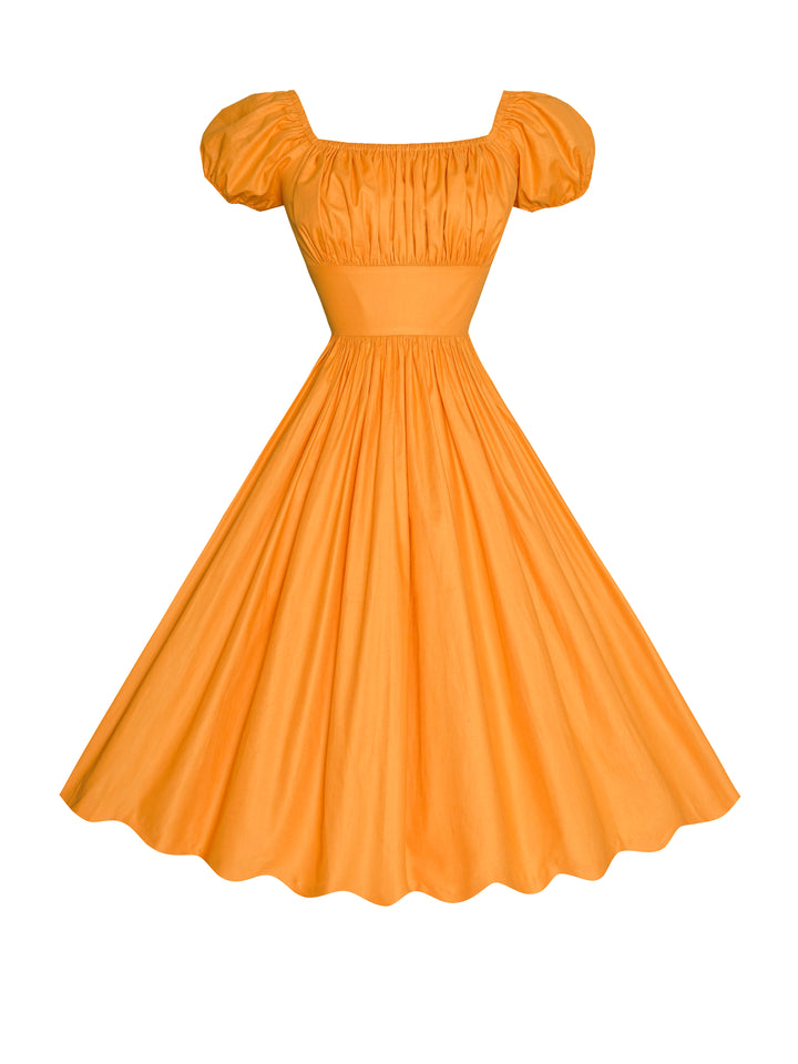 MTO - Robe Loretta en coton orange citrouille