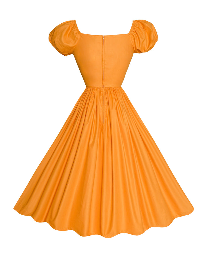 MTO - Robe Loretta en coton orange citrouille