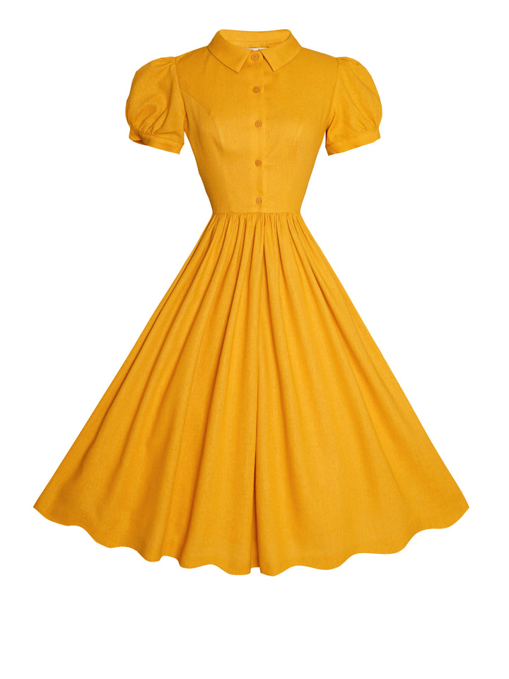 MTO - Judy Dress in Tuscany Yellow Linen