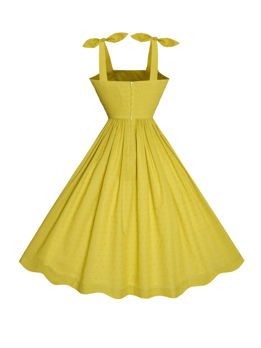 MTO - Gilda Dress Chartreuse Green "Dotted Swiss"