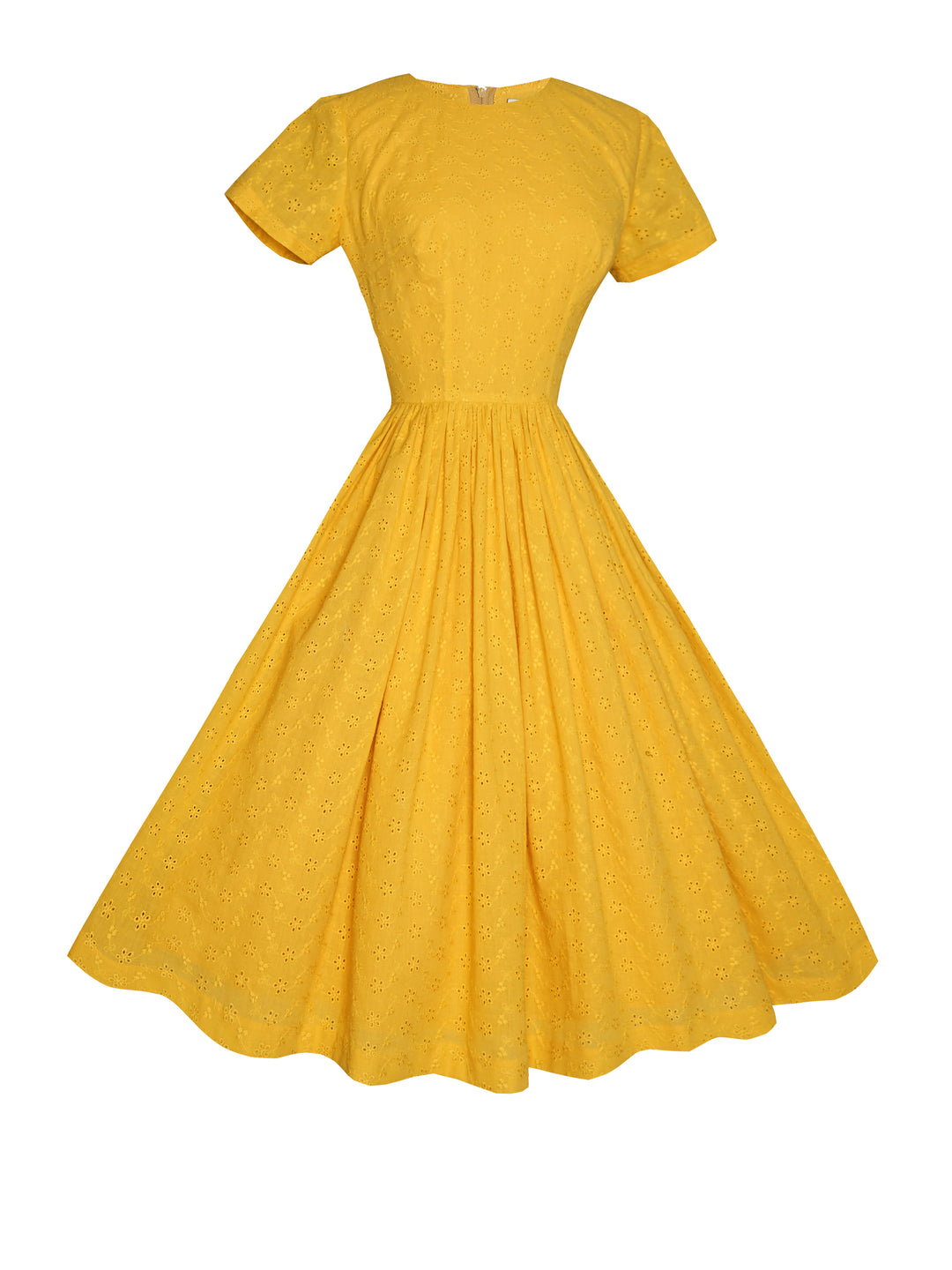 MTO - Dorothy Dress Mustard "Forget Me Not" Eyelet
