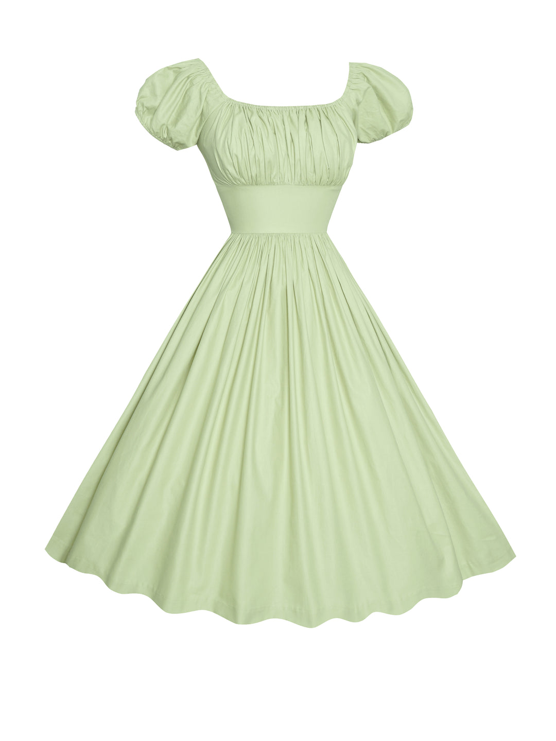 MTO - Loretta Dress in Melon Green Cotton