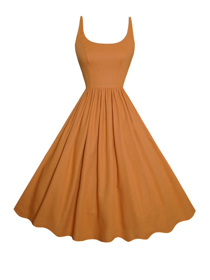 MTO - Penelope Dress Cinnamon Brown Linen