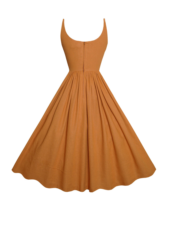 MTO - Penelope Dress Cinnamon Brown Linen