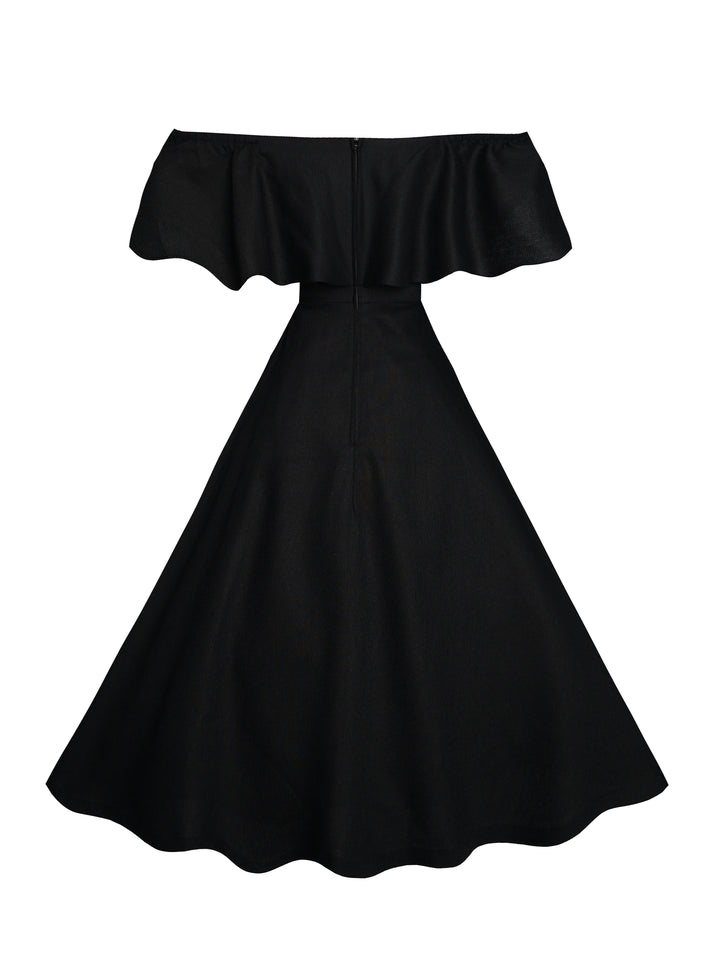 MTO - Dauphine Dress Midnight Black Linen