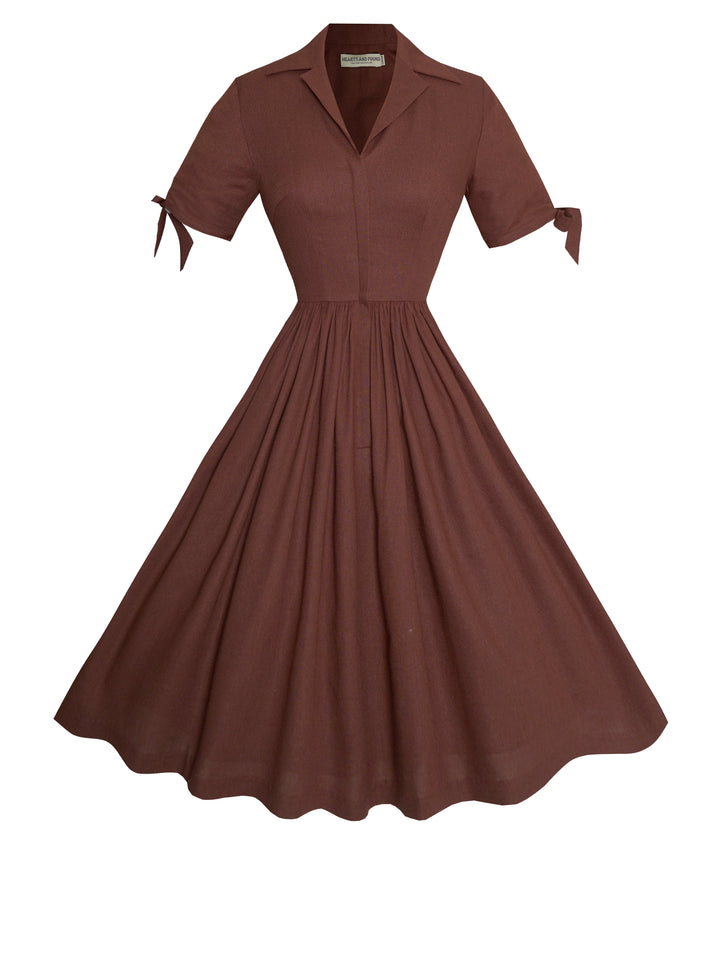 MTO - Trudie Dress in Walnut Linen