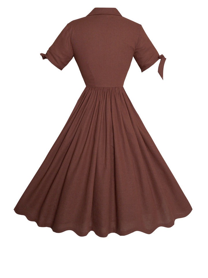 MTO - Trudie Dress in Walnut Linen