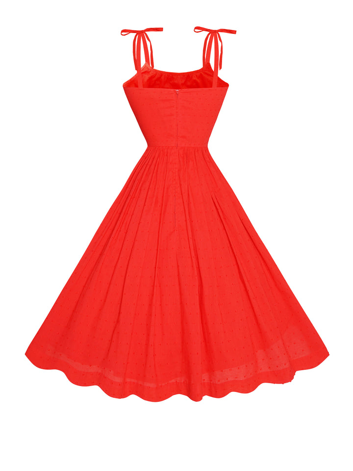 MTO - Robe Kelly en Rouge "Doted Swiss"