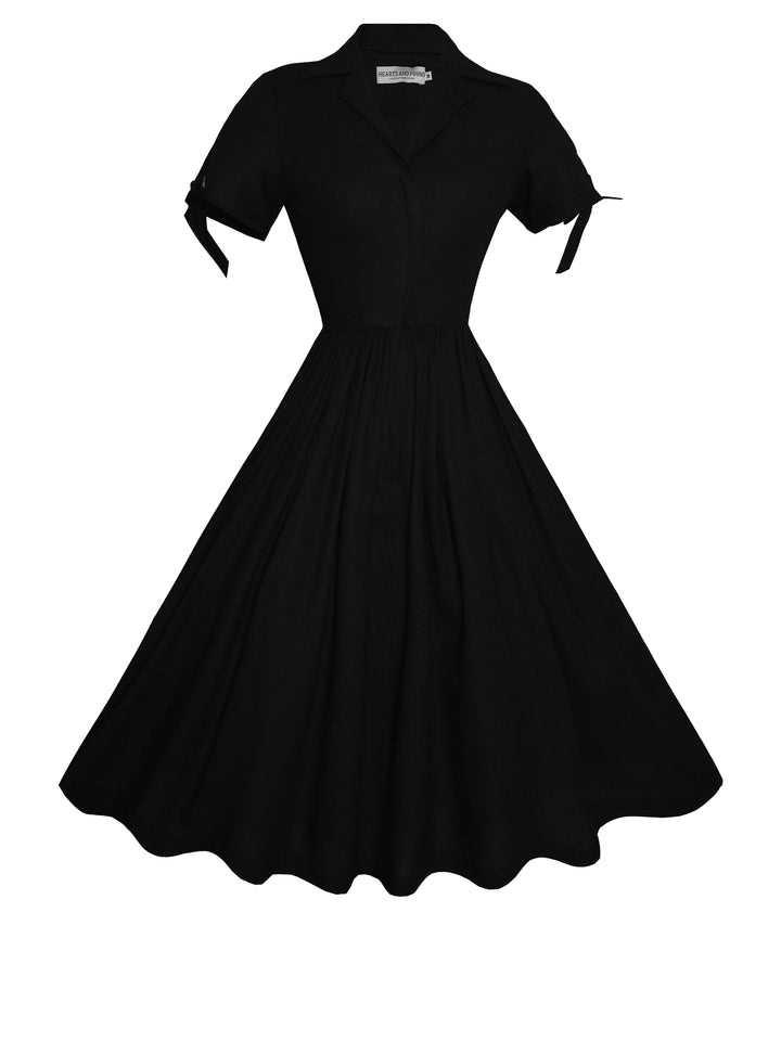 MTO - Trudie Dress in Midnight Black Linen