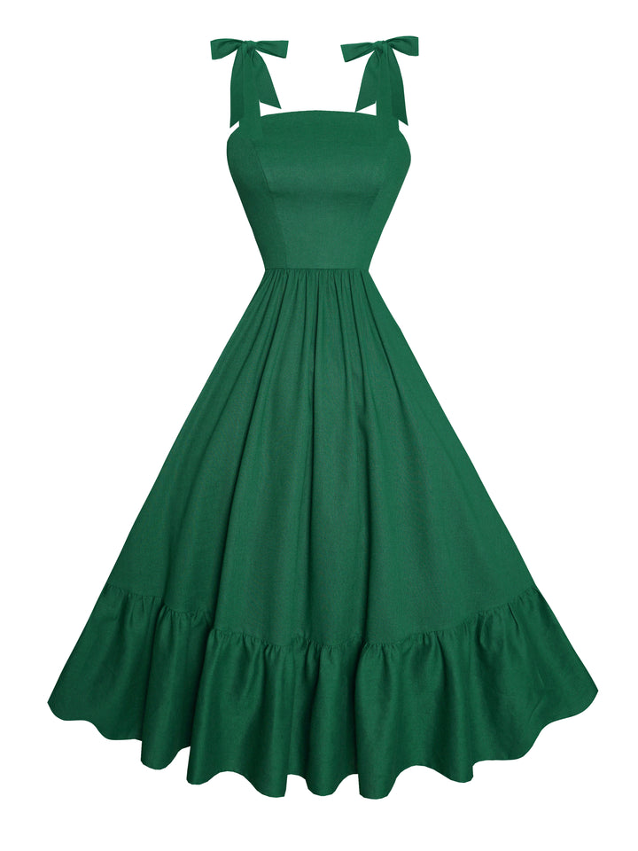 MTO - Chelsea Dress Forest Green Linen