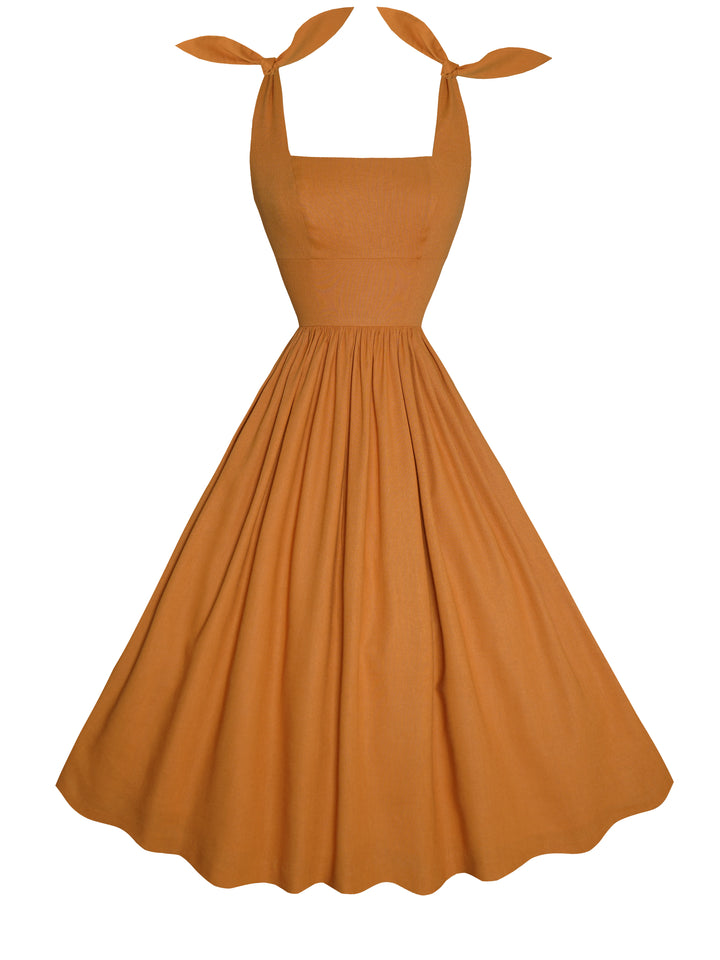 MTO - Gilda Dress Cinnamon Brown Linen