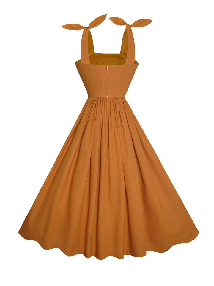 MTO - Gilda Dress Cinnamon Brown Linen
