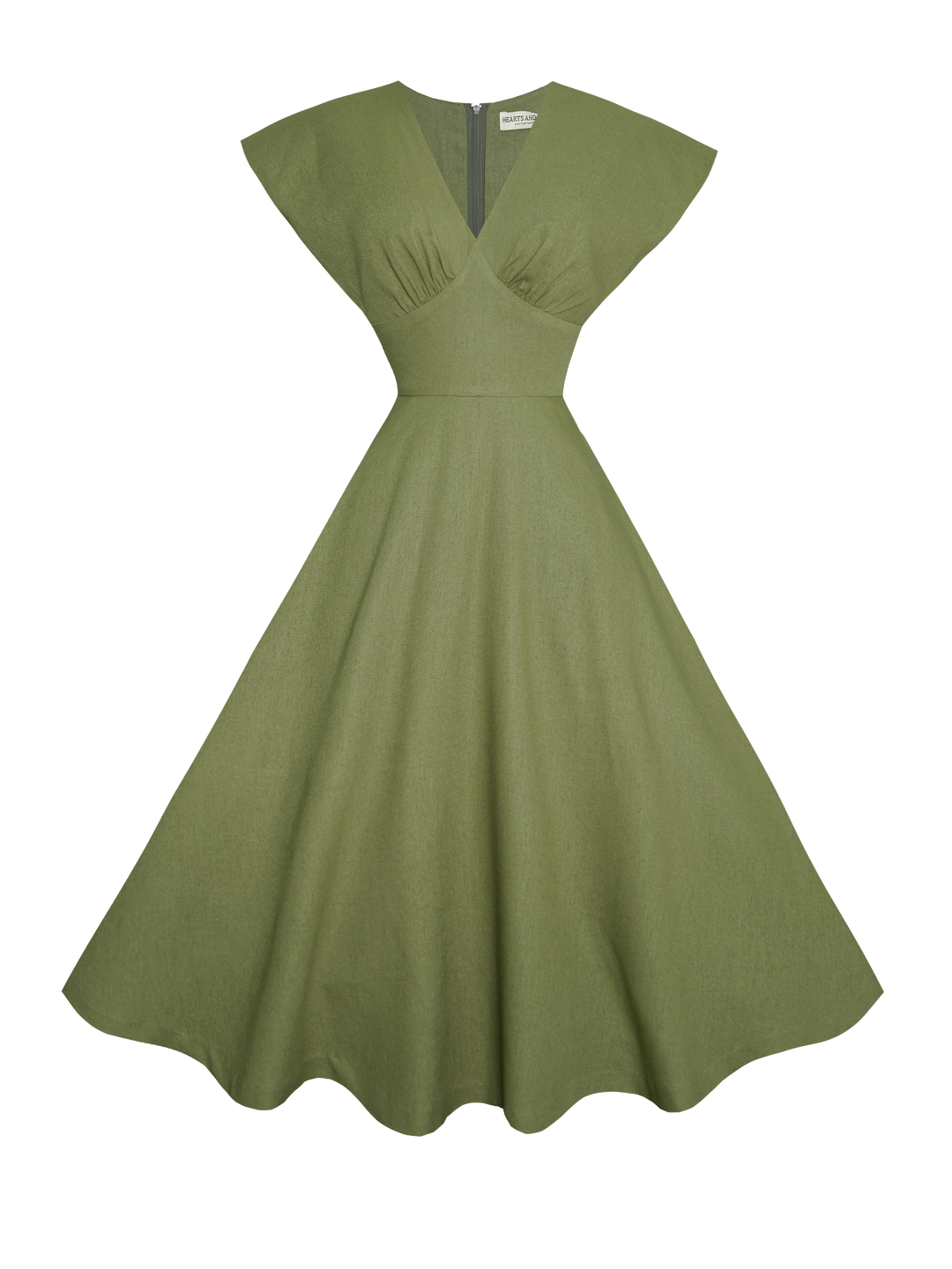 MTO - Kennedy Dress in Hunters Green Linen