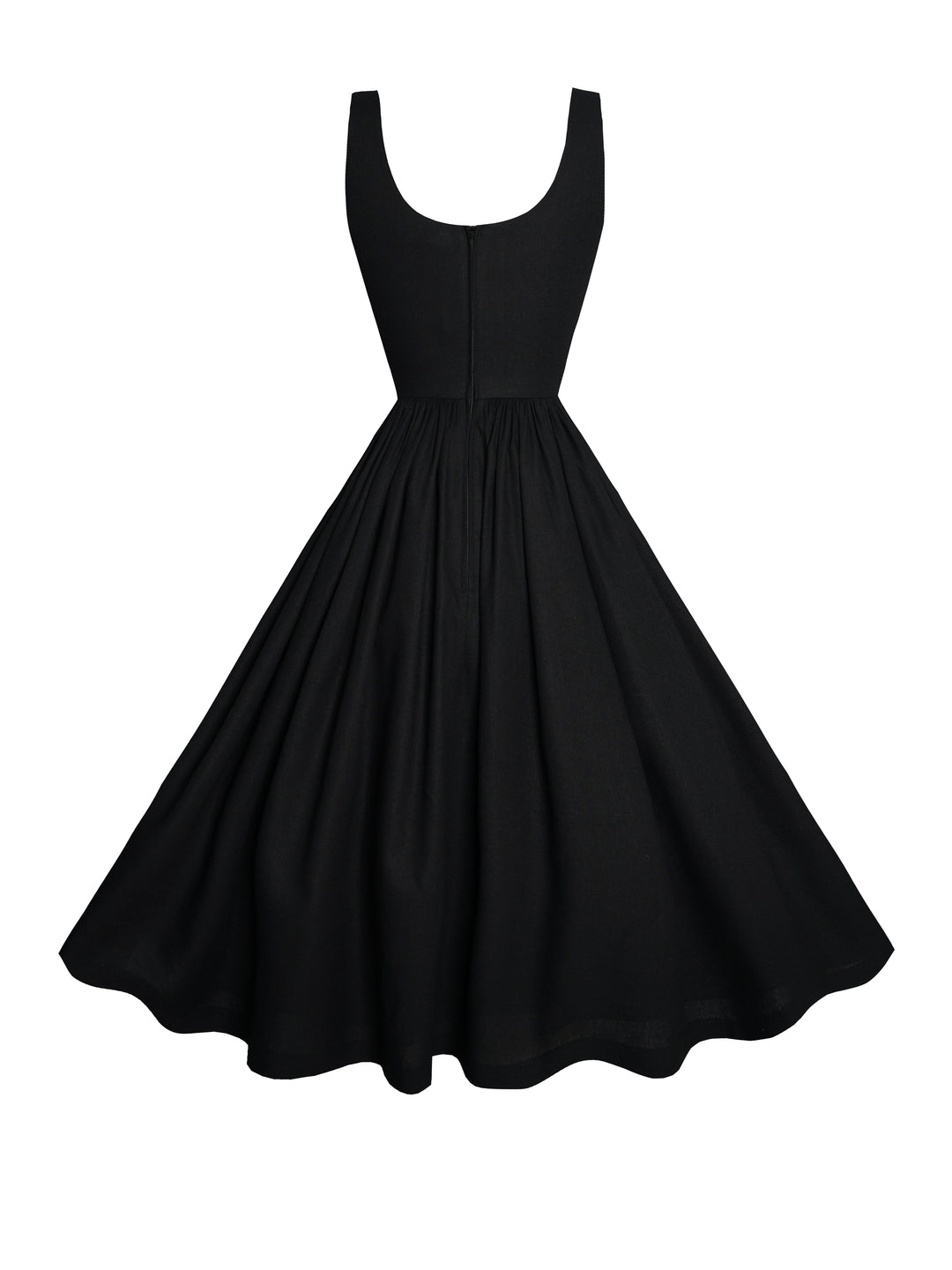 MTO - Emily Dress in Midnight Black Linen