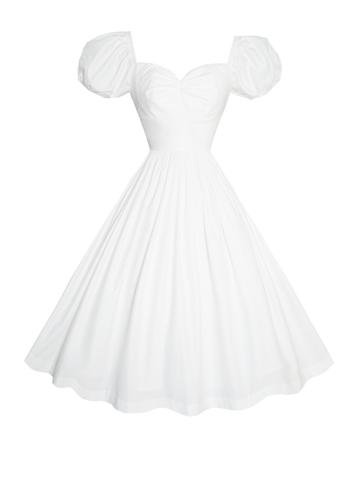 MTO - Robe Valentina en coton blanc